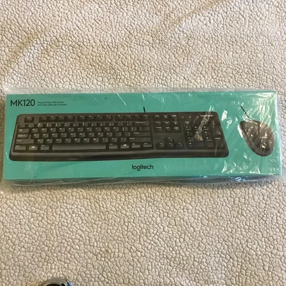 Logitech MK120 Wired Keyboard and Mouse Combo USB Plug and Play Black 920-002478