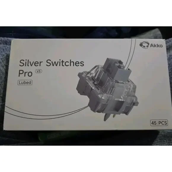 Akko V3 Silver Pro Linear Mechanical Keyboard Switches 45 Count Hand Lubed