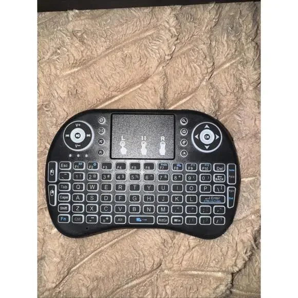 Black MINI WIRELESS Keyboard with Backlight For Smart TV, Pc, Gaming Consoles