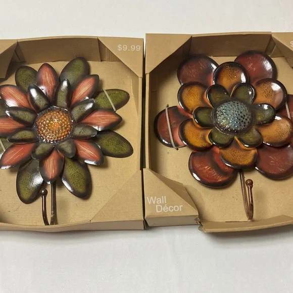 Floral Metal Wall Decor Set - Multicolor