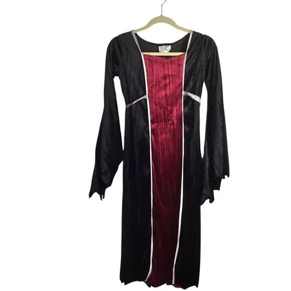 California Costumes Vampire Girl Halloween Costume Black Velvet Dress Child Med