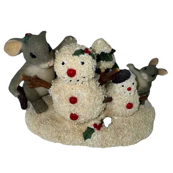 Charming Tails Just The Right Size Rabbit Figurine Snowmen 87/209 Fitz Floyd