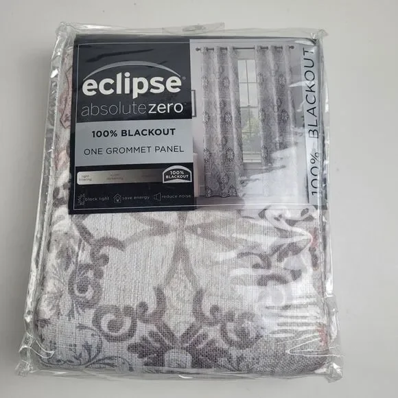 NEW Eclipse Blackout grommet top curtain Martina Tile Rose 40x84 #CT15