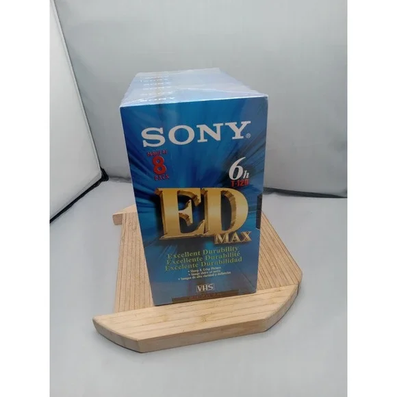 NEW & SEALED! Sony VHS Tapes 6 HOURS Premium VHS‎ (8) Pack T-120 ED MAX