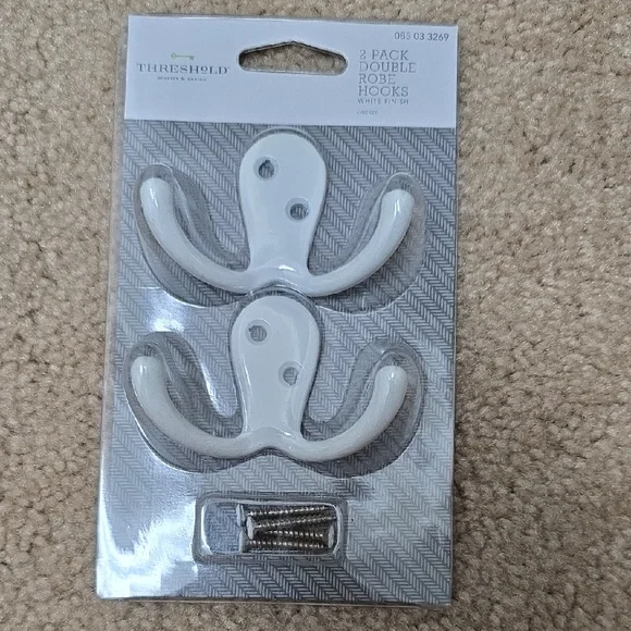 Threshold White Double Wall Hooks