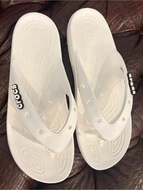 CROCS Women's White Foam Flip Flop Sandals