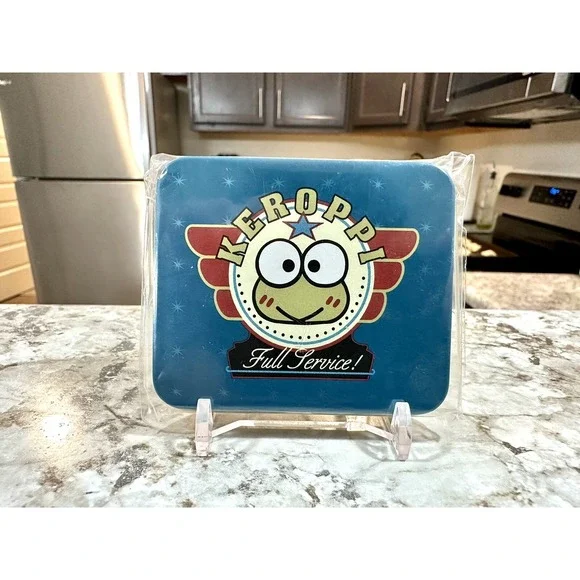Vintage Sanrio Keroppi Case 1996 Japan Frog Metal‎ Tin Square Green New Sealed