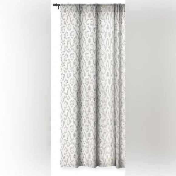 Society 6 Sheer Fuge Slate Single Curtain Panel - 90 x 50”