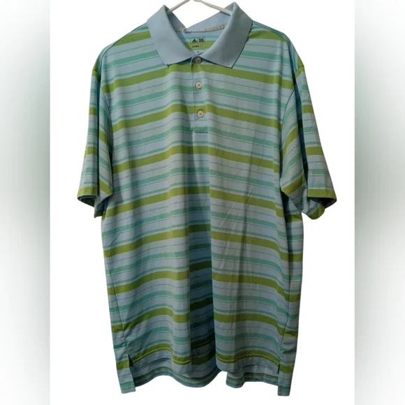 Adidas Climalite Green and Blue Polo Shirt