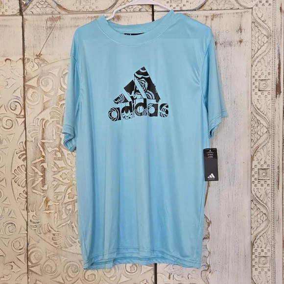 Adidas Men's Light Blue Graphic Tee Xl NWT