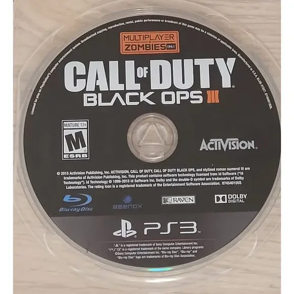 Call of Duty Black Ops III Multiplayer Zombies (Sony PS3) Disc Only Untested