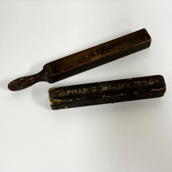 Vintage Chapman's Magic Strop: Aged Wood Shaving Blade Sharpener