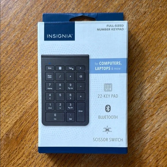 Black Wireless Bluetooth Numeric Keypad for Computers