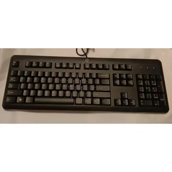 HP SK 2025 Wired USB Keyboard Black Full Size Standard Layout 