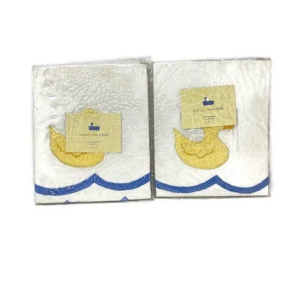 New Pottery Barn Duck Valance TWO SETS Pole Pocket‎ Construction