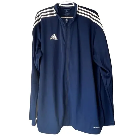 Adidas Men's Full Zip Navy Blue Sweatshirt Size 2XL