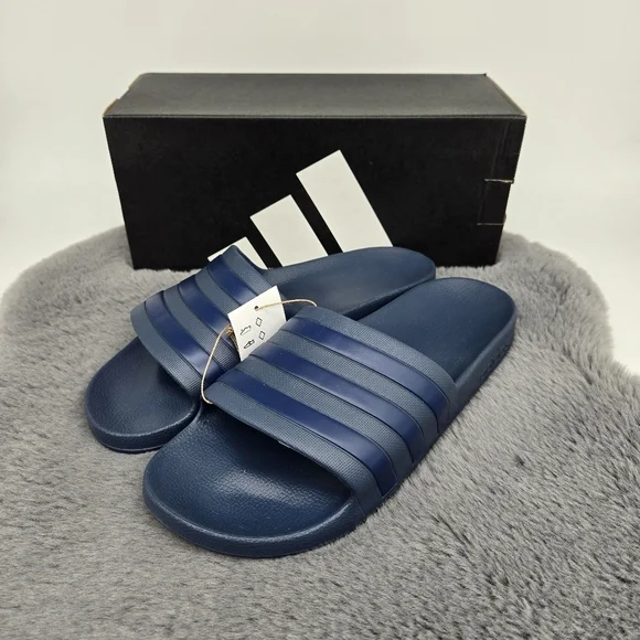 New Adidas Adilette Aqua Stripe Slides Men's Size 9