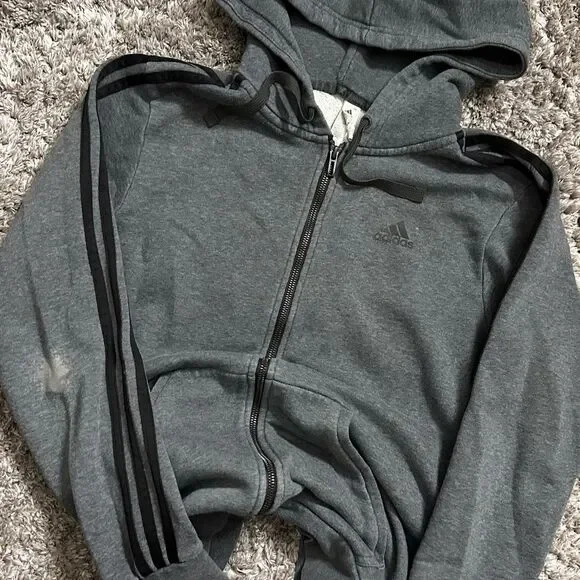 Adidas Gray Full Zip Hoodie