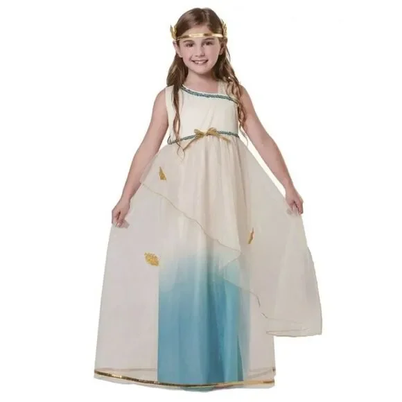 Girls M(8-10) Greek Goddess Halloween Dress-up Costume