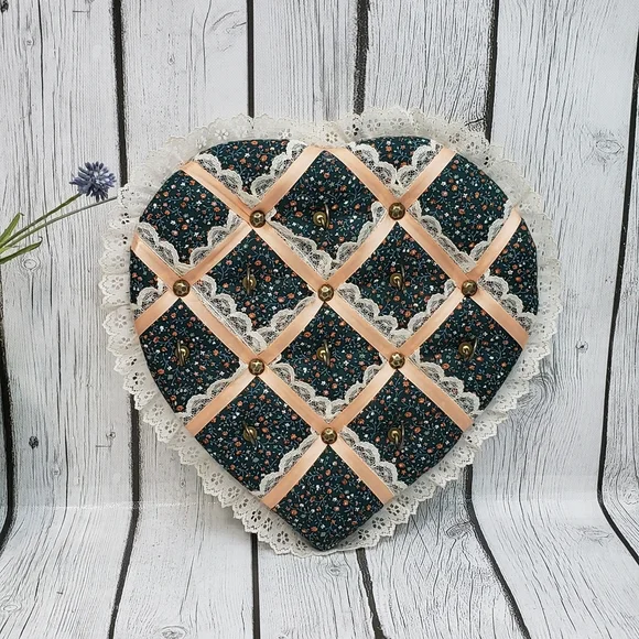 Vintage Handcrafter Pin Cushion Heart with Hooks