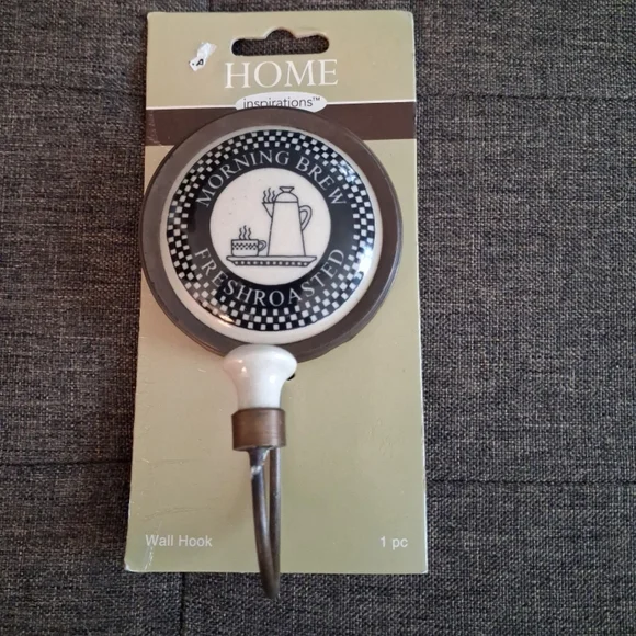 Morning Brew Wall Hook - Brown and White