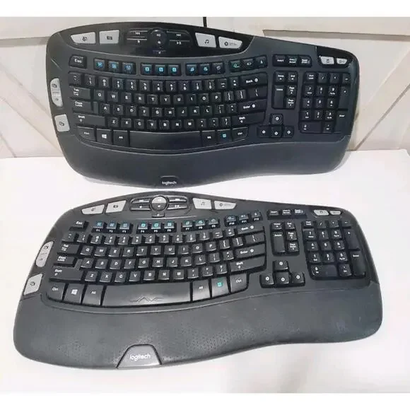 Lot Of 2 Logitech K350 Wireless Comfort Wave Keyboard NOT TESTED NO RECEIVERS