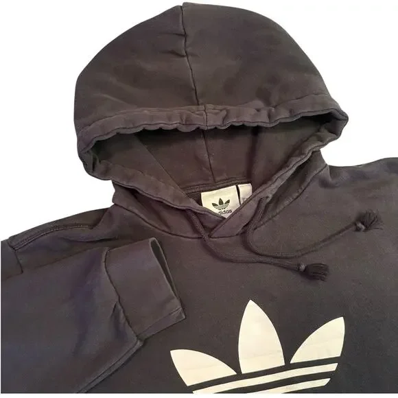 VTG Adidas Hoodie Black and White Sz‎ Medium with flaws