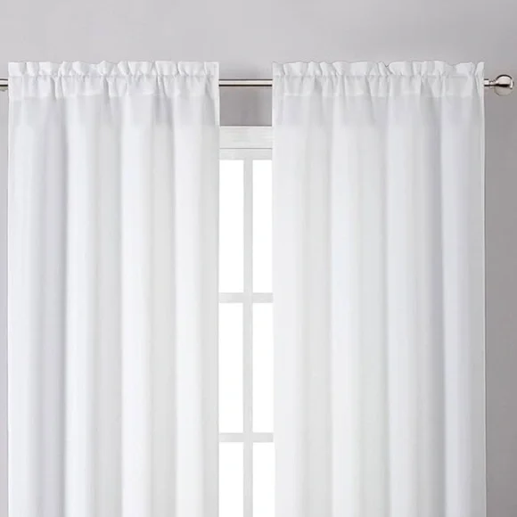 Elegant White Curtain Panels, Set of Two 🦋