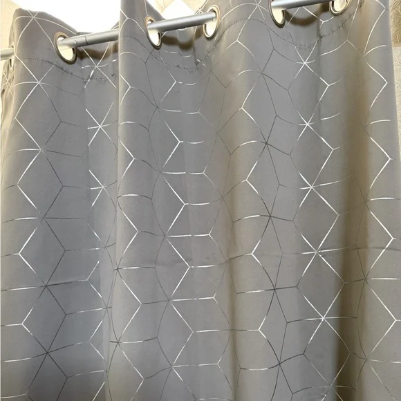 Jinchan Gray Silver Curtains, Set of two 52”x84”🦋