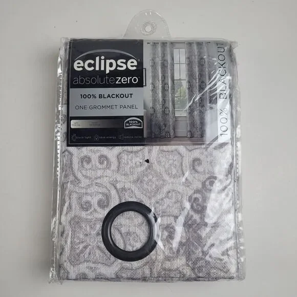 NEW Eclipse Medallion 'Taupe' Blackout grommet top curtain 40x84 #CT15