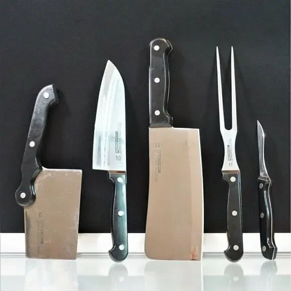 Ronco Showtime Six Star Lot Of 5 Stainless Steel Kitchen Knives Cutlery
