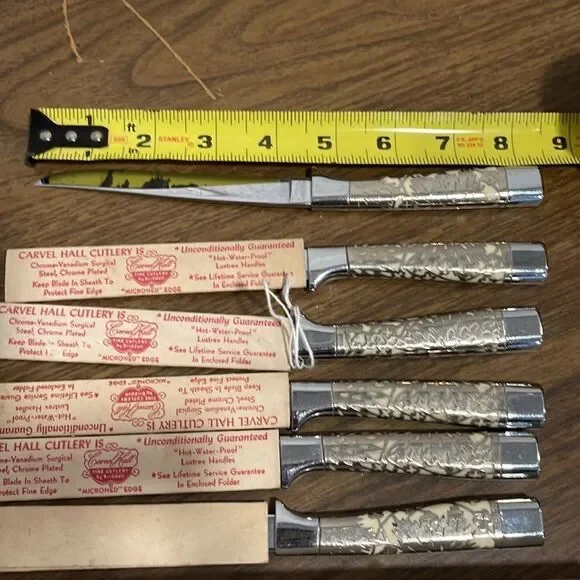 Vintage Modernist Carvel Hall Steak Knife Set/original box