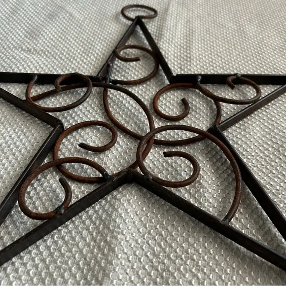 Rustic STAR Welded Metallic Wall Decor Country Western Ranch Patriotic