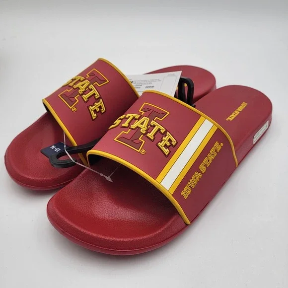 Iowa State Cyclones Molded Slides FOCO Men's XL 13-14 Red‎ Team Stripe