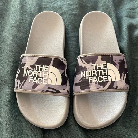 North Face Gray Camo Slides