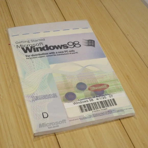 Microsoft X03-66598 Windows 98 - COA & Manual‎ only (NO CD) - 07