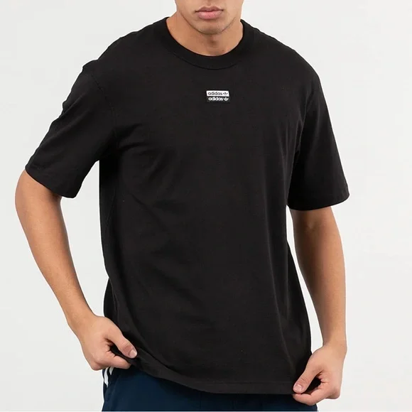 Adidas Front Logo Crew Neck T-Shirt in Black, Size‎ M