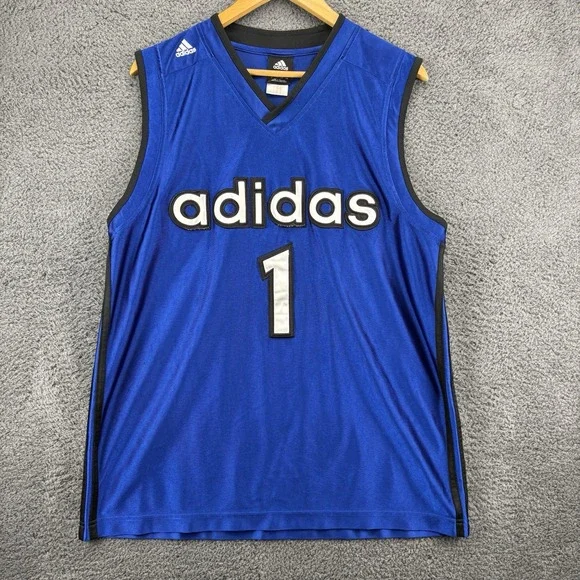 Adidas Jersey‎ Men L Trefoil #1 Basketball Sleeveless Muscle