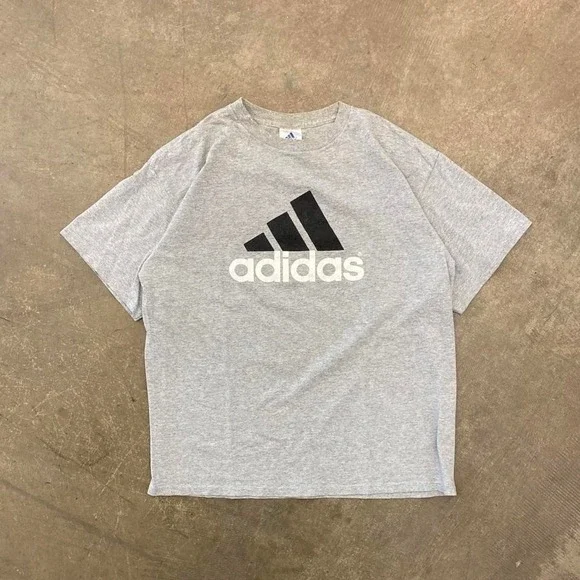 Vintage Y2K Adidas Logo 3 Stripes T-Shirt Size Large