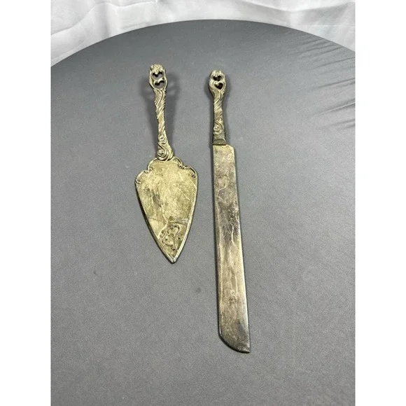 Silver Plated Serving Set Cake Server‎ & Knife