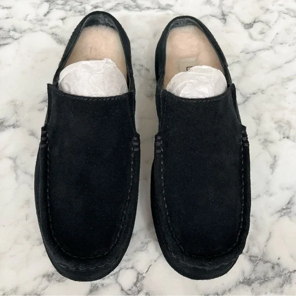 UGG ALAMAR BLACK SLIPPERS MEN'S SHERPA LINED SIZE 8