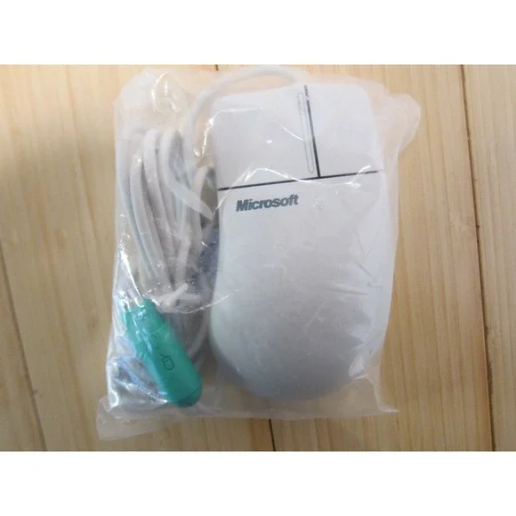 NOS Vintage 2 Button Microsoft Mouse Port Compatible PS2 Mouse 2.1A PN X03-68761