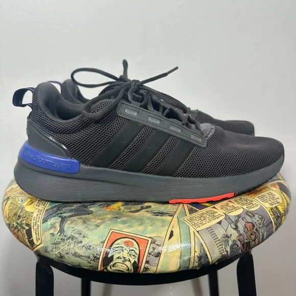 Adidas Racer TR21 Cloudfoam Sneakers Mens 8.5 Black Mesh Athletic Shoes