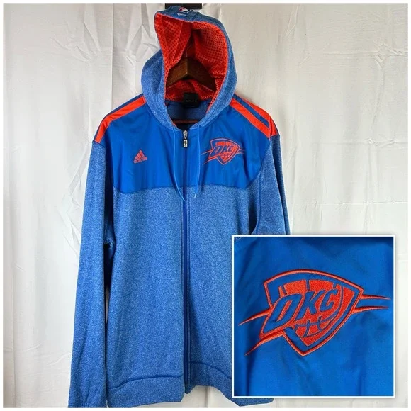 Adidas‎ Oklahoma City Thunder Hooded Full Zip Sweatshirt Size 2XL