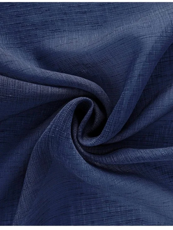 Navy Rod Pocket Curtain Panel