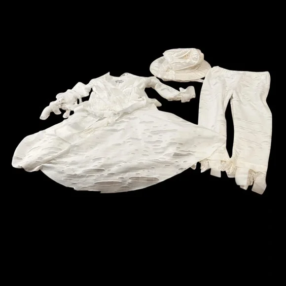 Chasing Fireflies Wishcraft LaceMummy Costume girls size 10 white Halloween 3pc