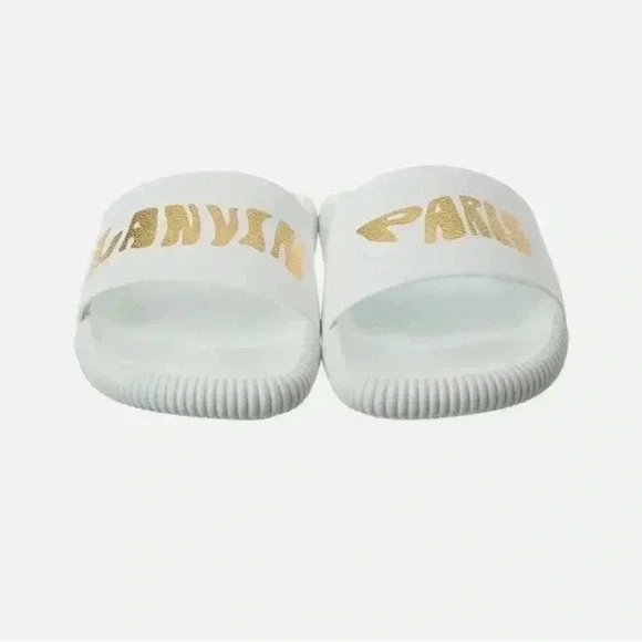 LANVIN Men’s Arpege Slide Logo Slip on Sandal flip flop Size 8.5 US / EU 42