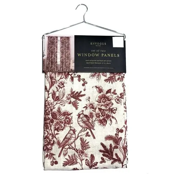 EnVogue Cardinal Curtains Floral Set 2 Panels 37