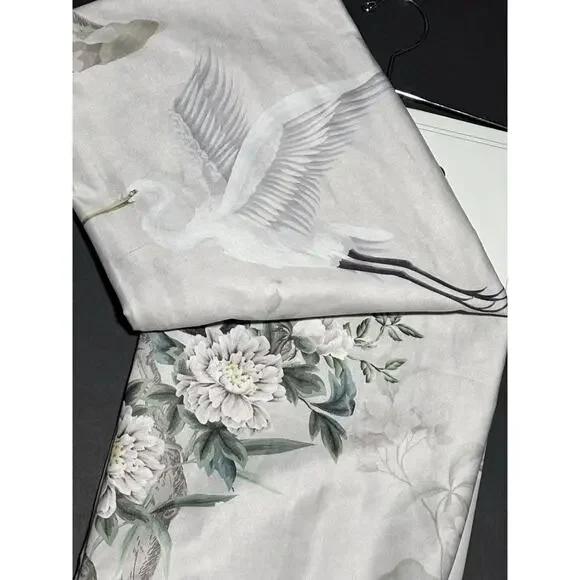 Callisto Home Heron Bird Window Curtains Panels 38 X 96” Set Of 2 Panels Blush