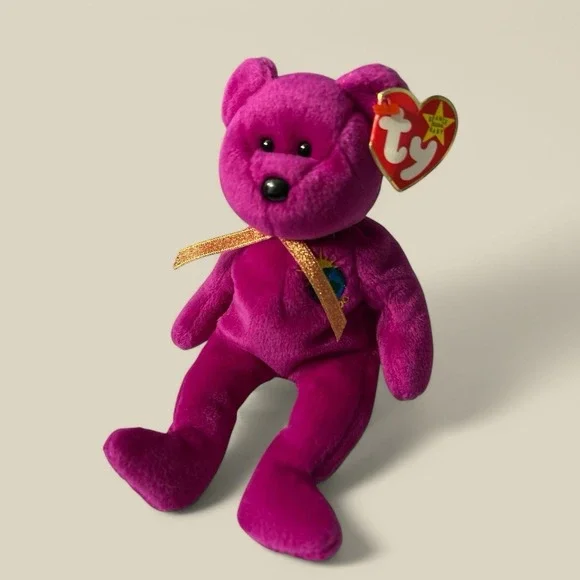 Rare Ty Beanie Babies Millennium Bear Plush Toy‎ - Purple